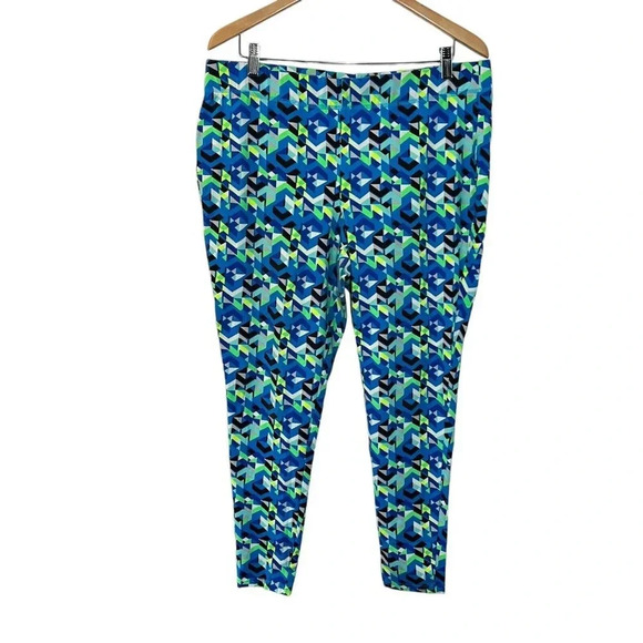 Livi Active Lane Bryant Athletic Knit Leggings Plus Size 18/20 Geometric Neon - Picture 1 of 5